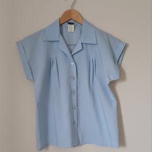 Blair Vintage Baby Blue Short Sleeve Top Women Size 12